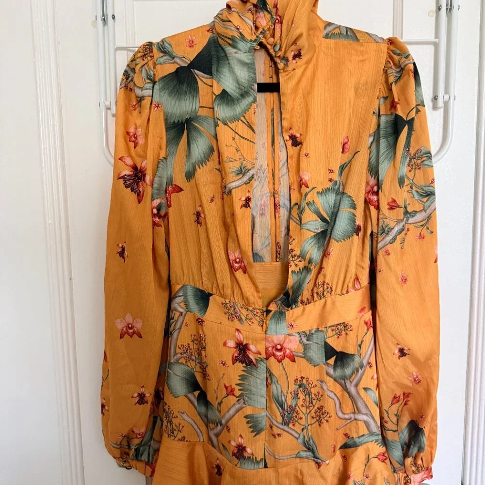 Johanna Ortiz x H&M Yellow Maxi Dress Sz 2 - Picture 9 of 10